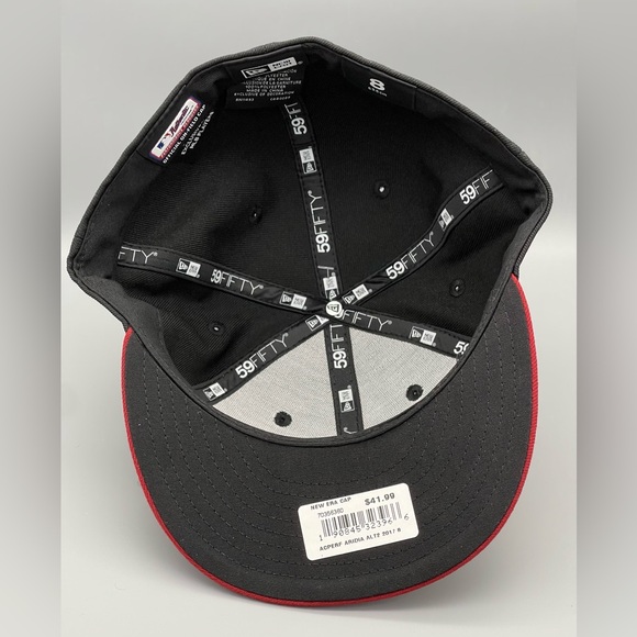 Arizona Diamondbacks New Era 2017 59FIFTY Fitted Hat Snake Black Red Size 8 NEW - Picture 6 of 8